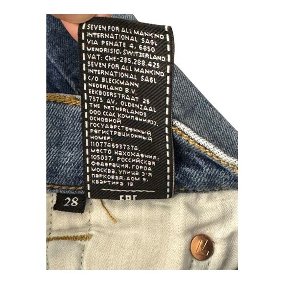 7 For All Mankind High Waist Ankle Gwenevere Skinny Jeans Side Stripe Size 28 - Picture 15 of 16